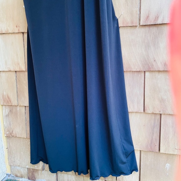 ๐จ๐ฆ Womens Jersey V-Neck Short Sleeve Black Maxi Length Dress - Picture 5 of 11